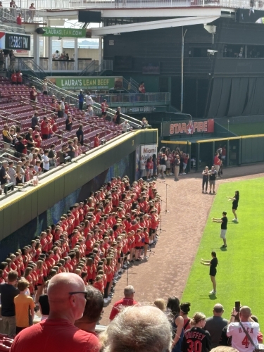 Middle School choir at Reds Game